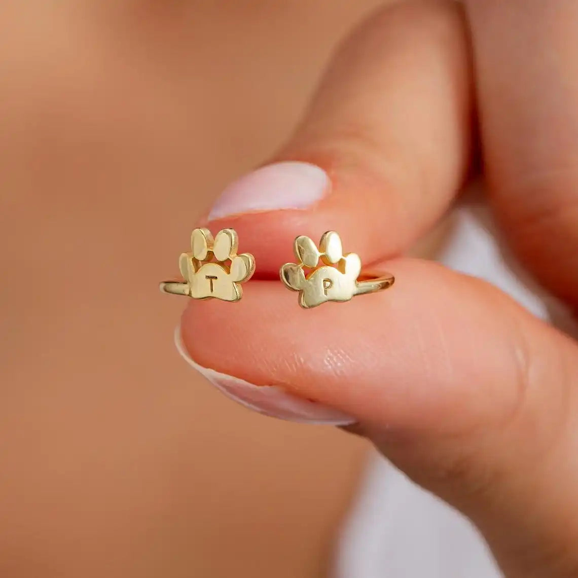 Custom Stainless Steel Dog Paw Memorial Ring