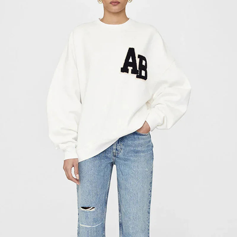 Embroidered Letter North American Niche Hoodie Women