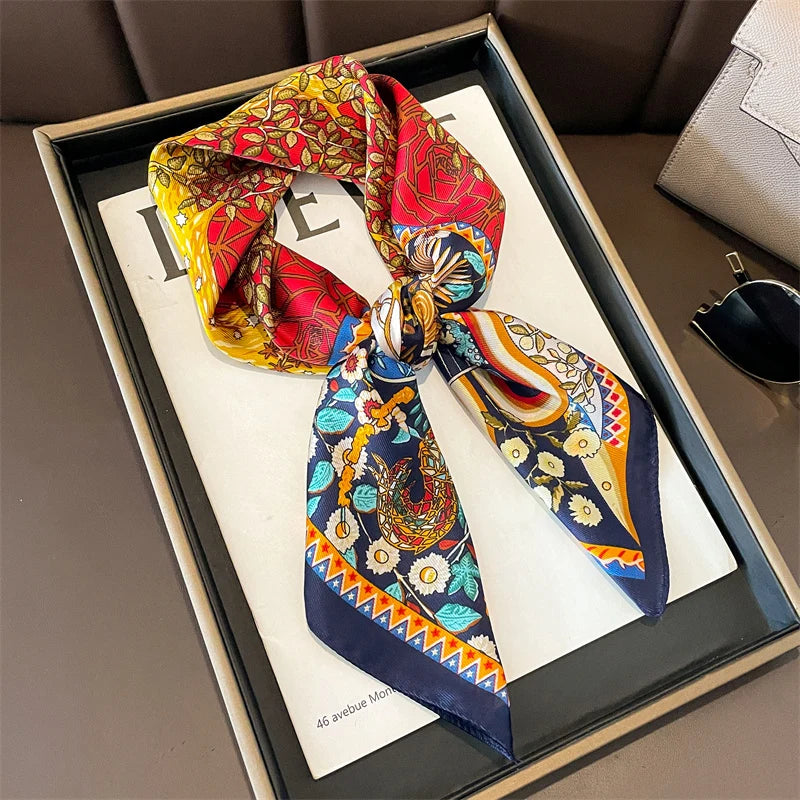 Luxury 60-Color Silk Square Scarf