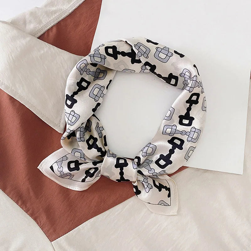 100% Silk Printed Neck Hair Scarf