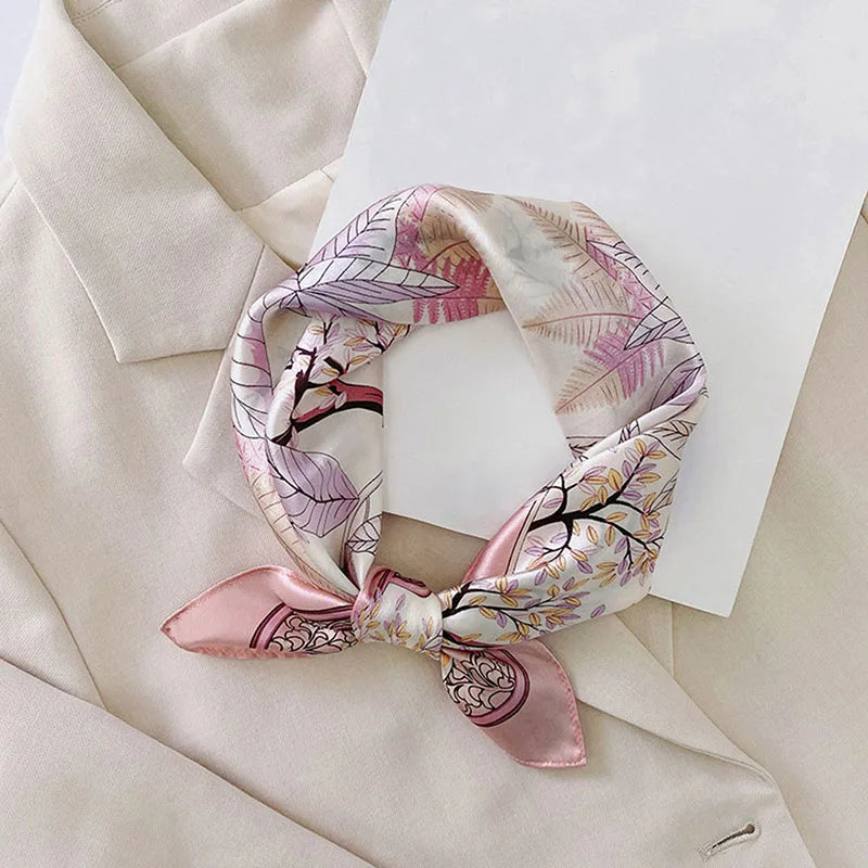 100% Silk Printed Neck Hair Scarf