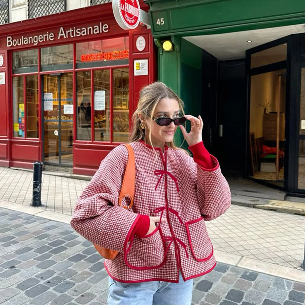 Spring Autumn Floral Print Zip Jacket Women