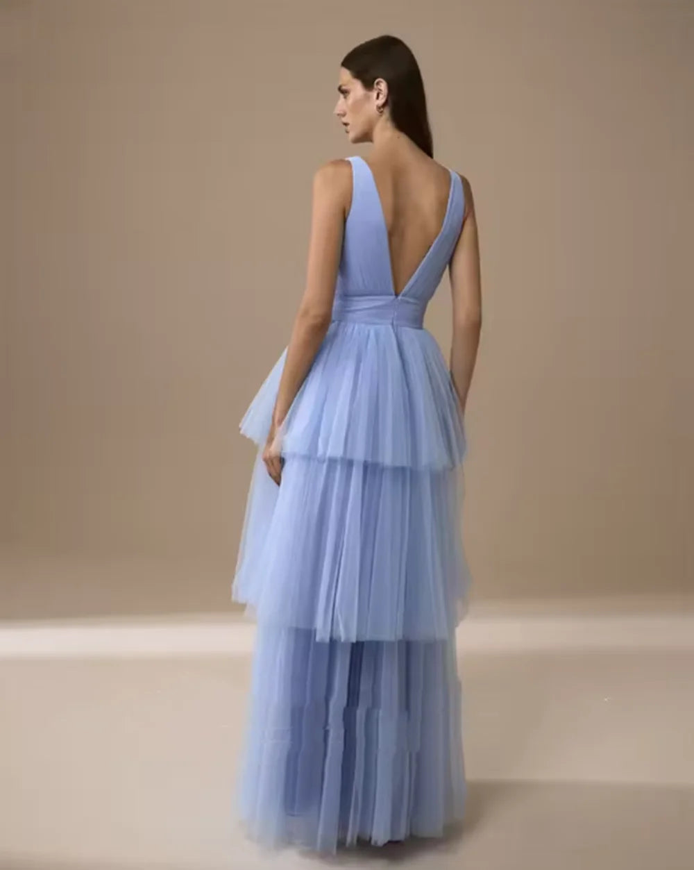 Sky Blue A-Line Spaghetti Strap Bridesmaid Dress
