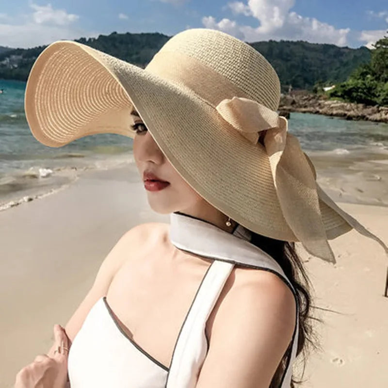 Women’s UV Protection Straw Summer Visor Hat