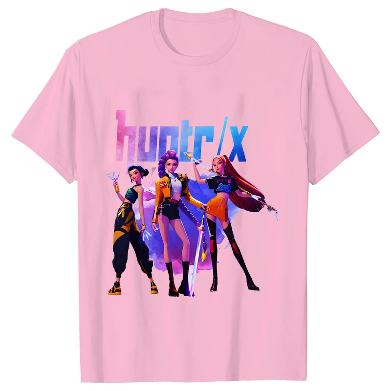 Kpop Oversized Demon Hunter Graphic T-Shirt Women