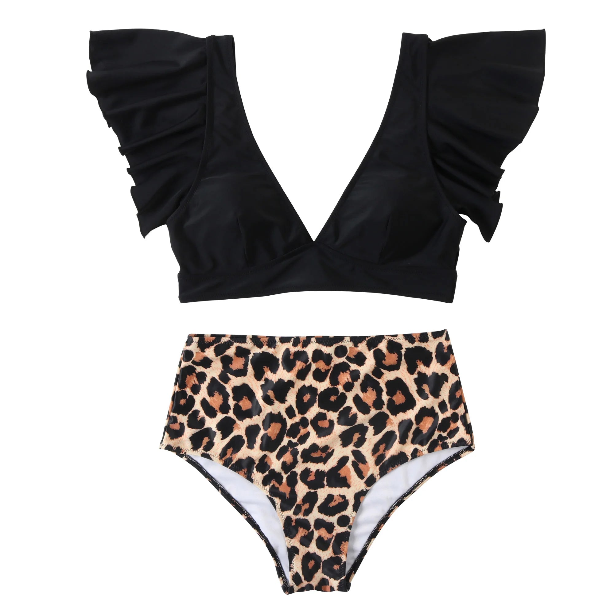 Leopard Push-Up One Shoulder Bikini Women