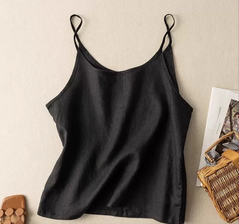 Double Layer Cotton Linen A-Line Skirt