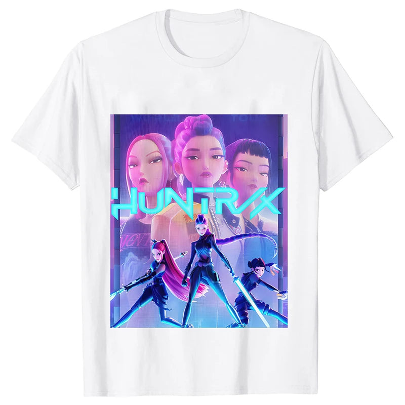 Kpop Oversized Demon Hunter Graphic T-Shirt Women