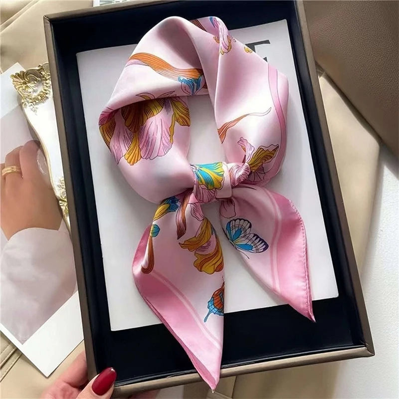 Luxury Satin Square Scarf Women