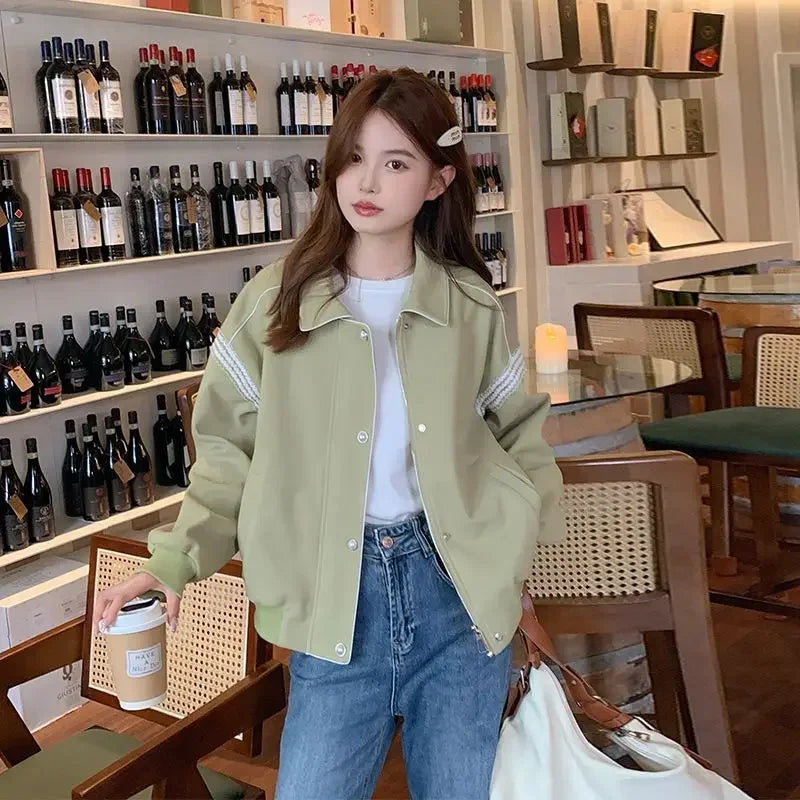 Korean Style Zip-Up Casual Jacket Women