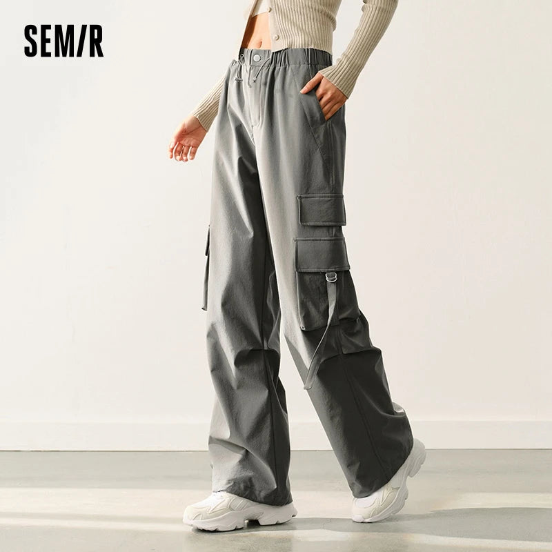Casual Drawstring Wide-Leg Pants Women