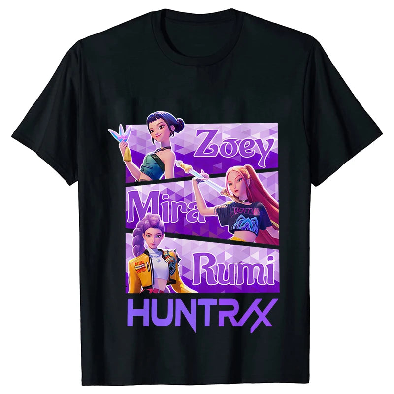 Kpop Oversized Demon Hunter Graphic T-Shirt Women