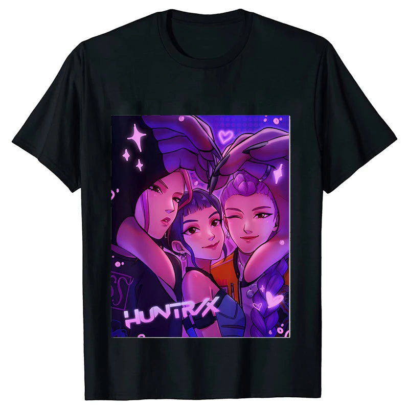 Kpop Oversized Demon Hunter Graphic T-Shirt Women