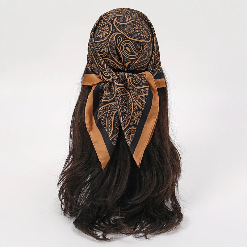 Bohemian Floral Print Silk Scarf