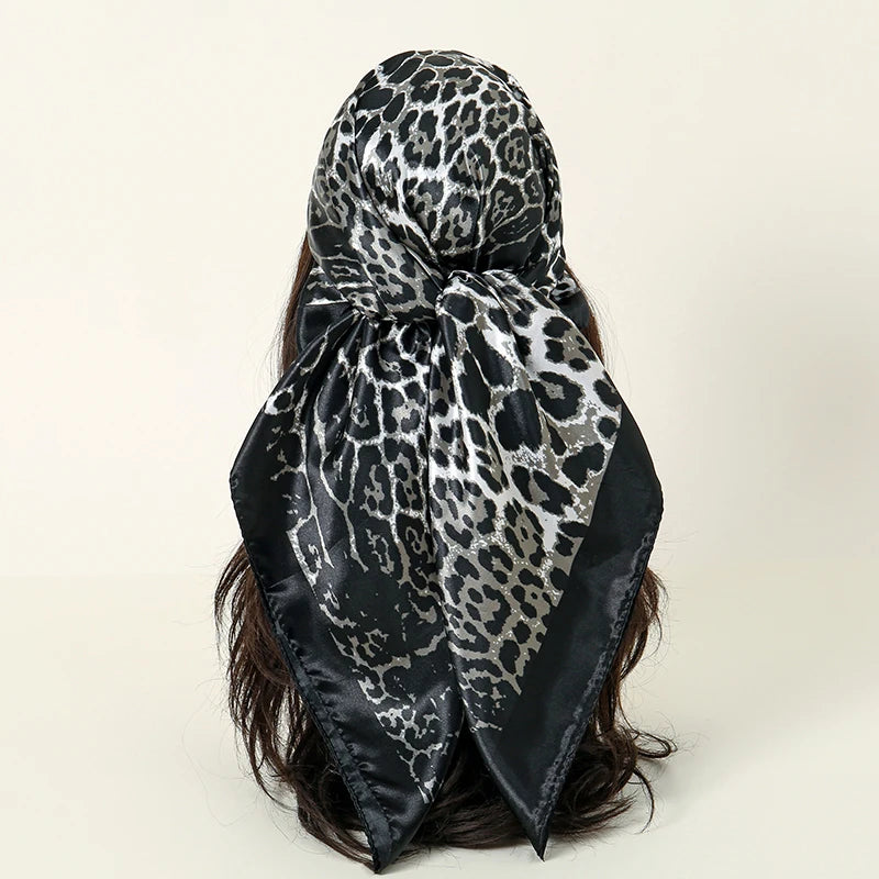 Satin Square Hijab Elegant Silk Neckerchief