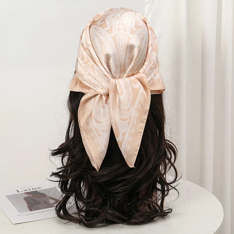 Bohemian Floral Print Silk Scarf