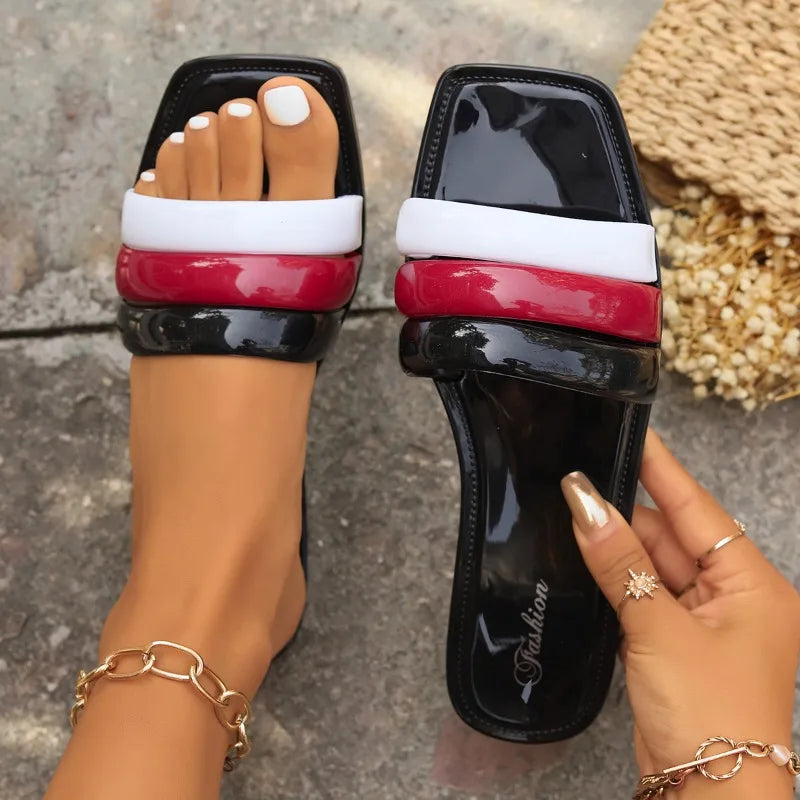 Summer Square Toe Flat Sandals