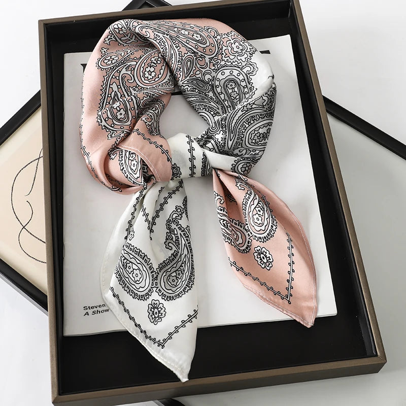 Luxury 60-Color Silk Square Scarf