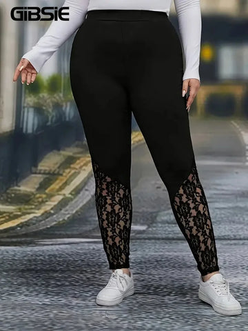 Contrast Lace High Waist Leggings