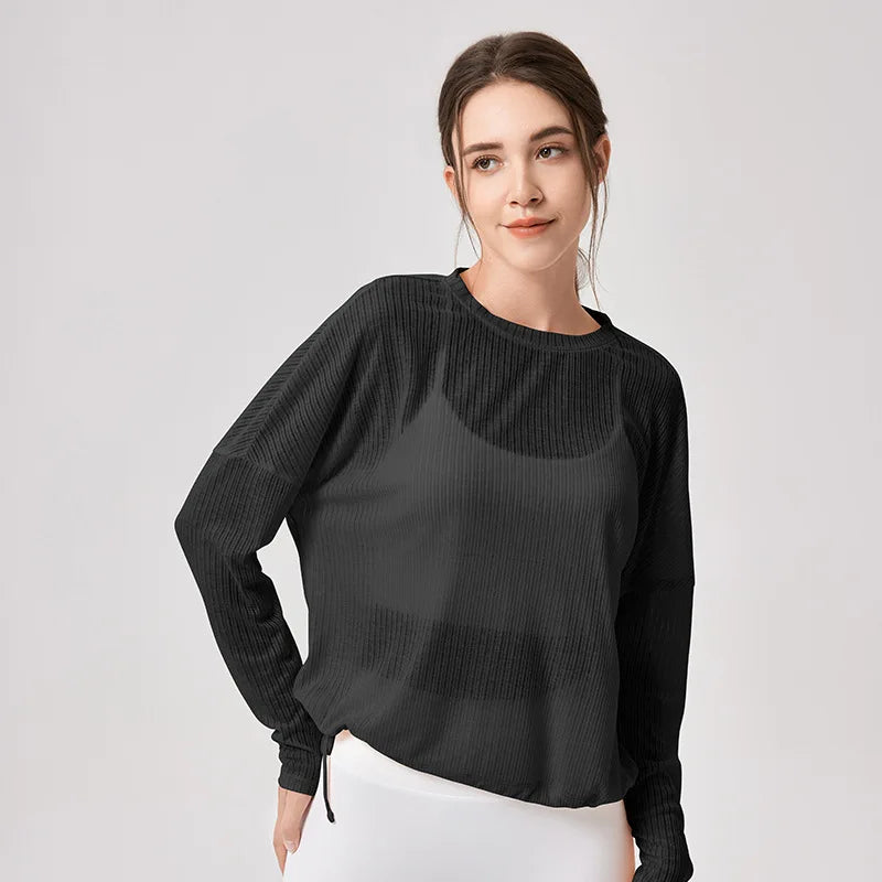 Loose-Fit Long Sleeve Yoga Top Women