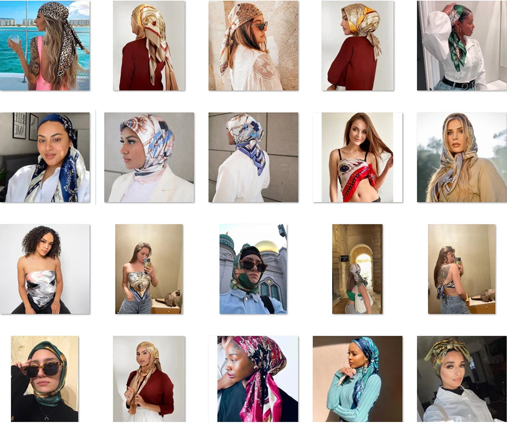 90cm Four Seasons Silk Headscarf