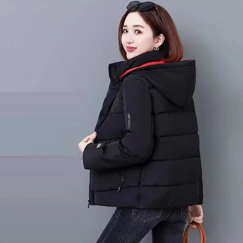 Thick Fleece Puffer Hooded Jacket Women