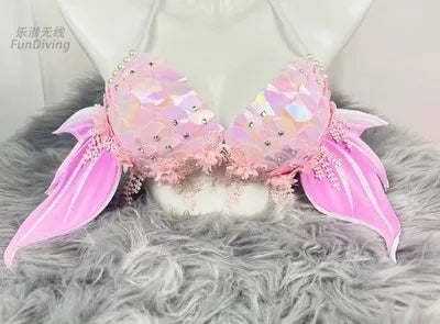 Large Cup Sequin Mermaid Bikini Top Women