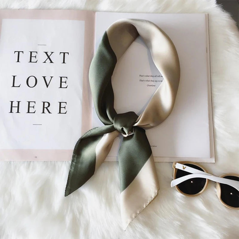 Luxury Satin Square Scarf Women
