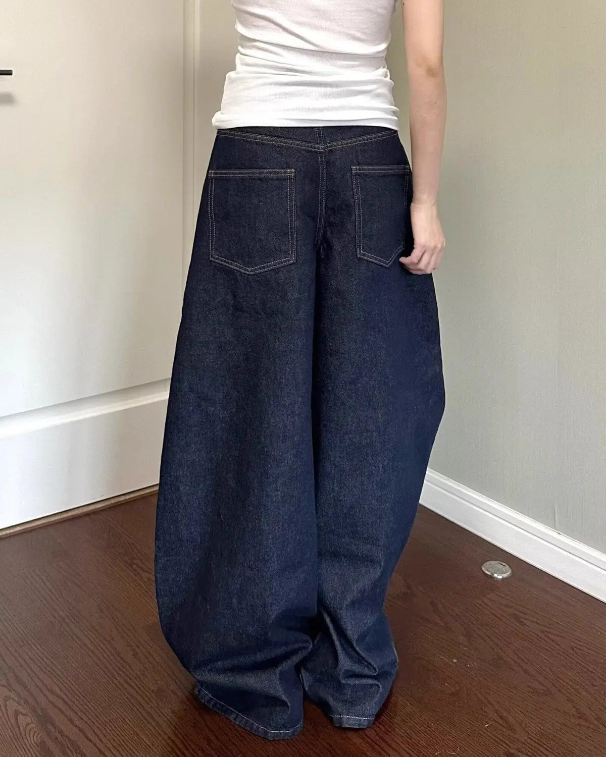 Black High Street Wide-Leg Jeans Women