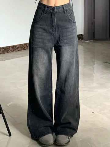 Vintage Black High Waist Baggy Jeans