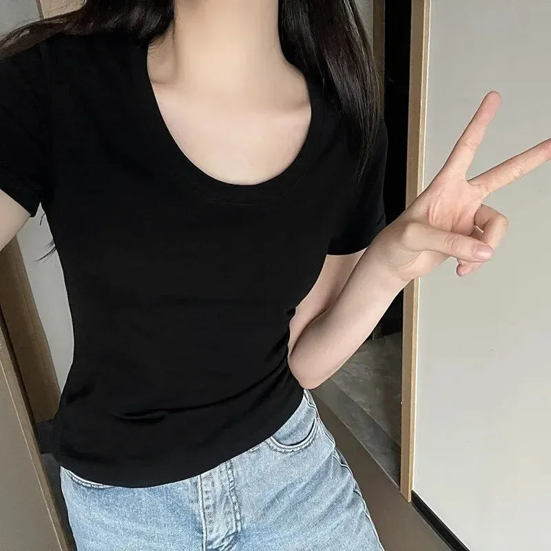 100% Cotton Summer Short Sleeve T-Shirt Women