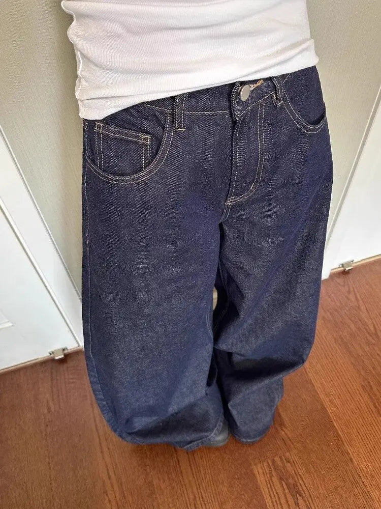 Black High Street Wide-Leg Jeans Women