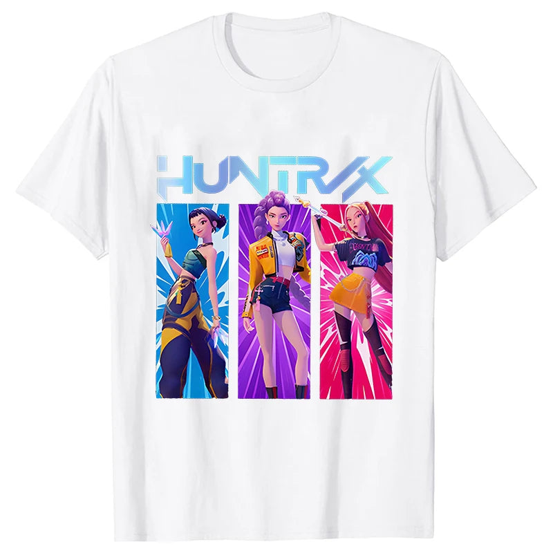 Kpop Oversized Demon Hunter Graphic T-Shirt Women