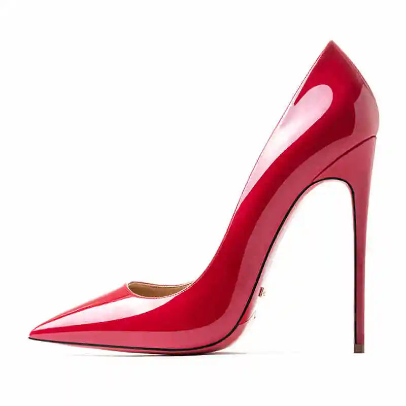 12cm Red Bottom Leather Pumps