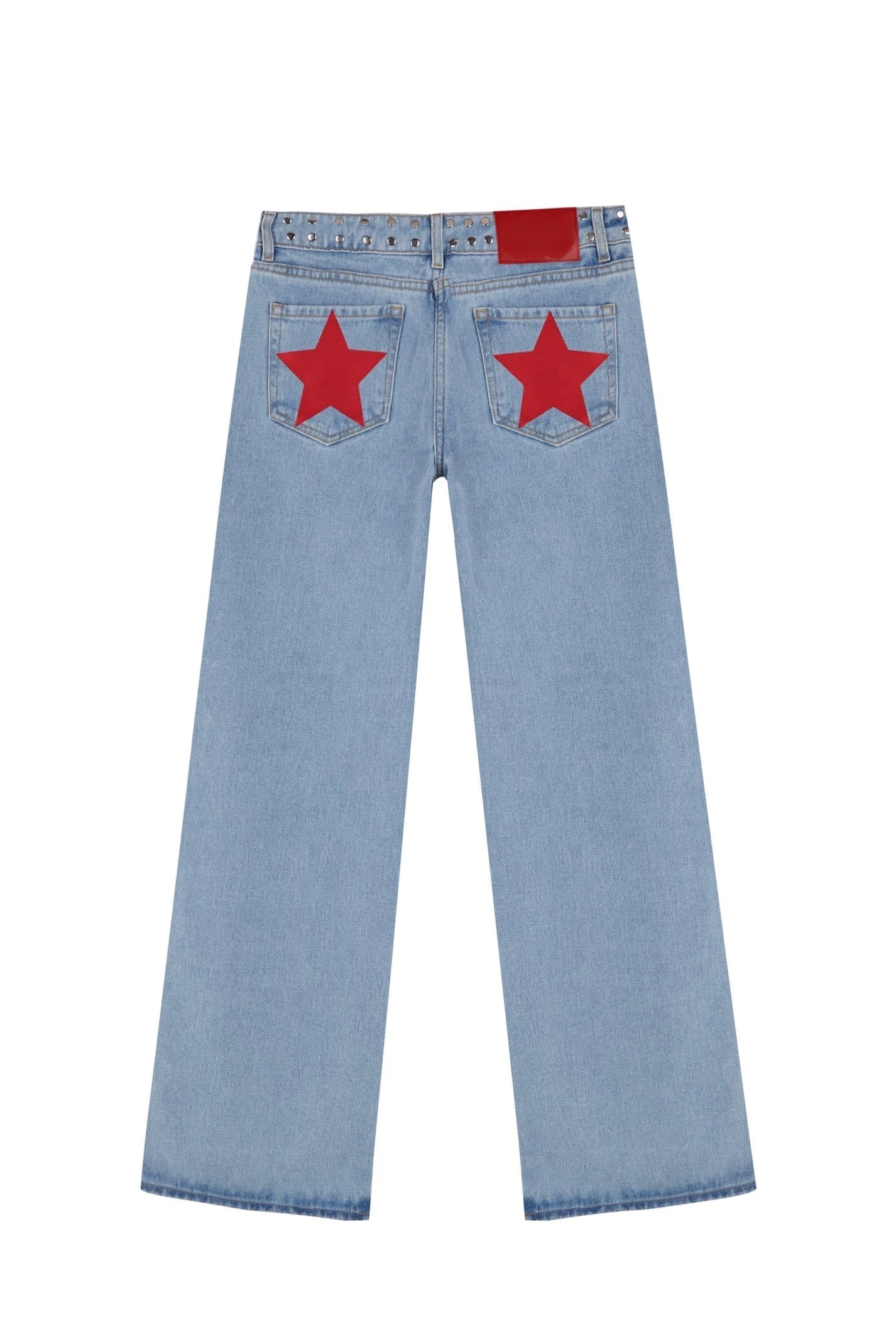 Vintage Star Print High Waist Jeans Women