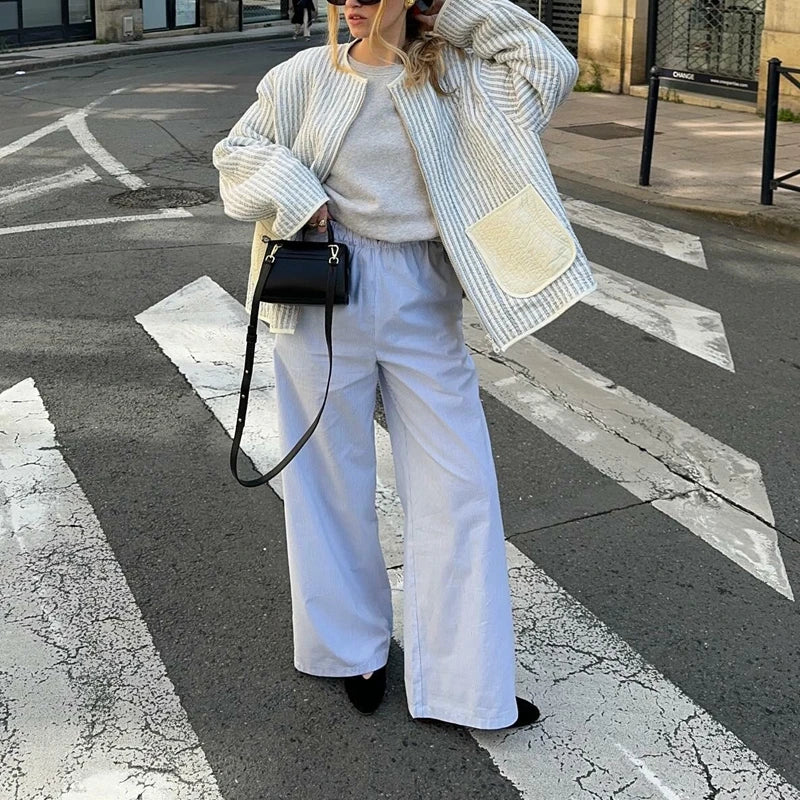 Spring Autumn Floral Print Zip Jacket Women