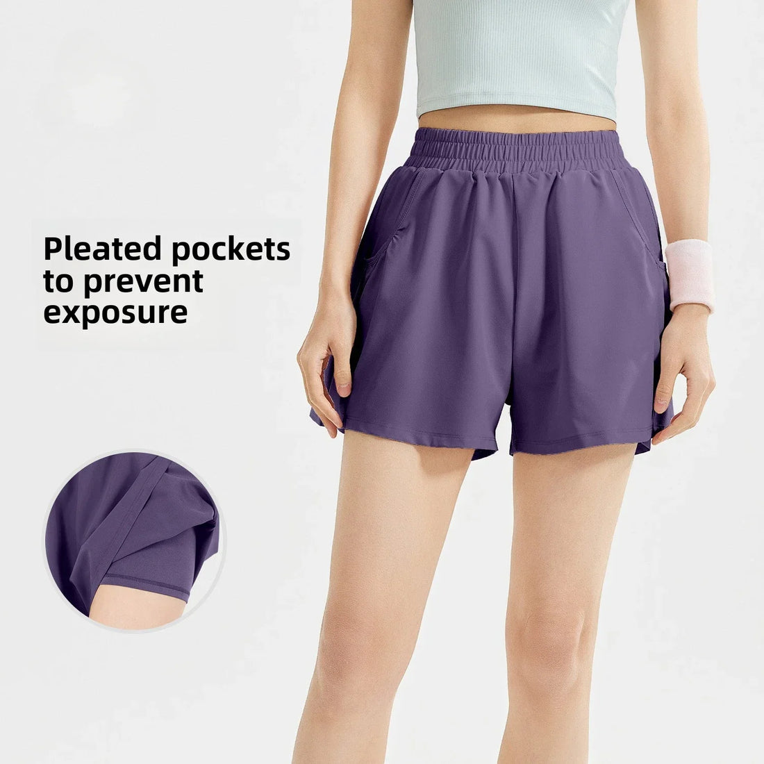 Women’s Yoga Elastic Pocket Gym Shorts