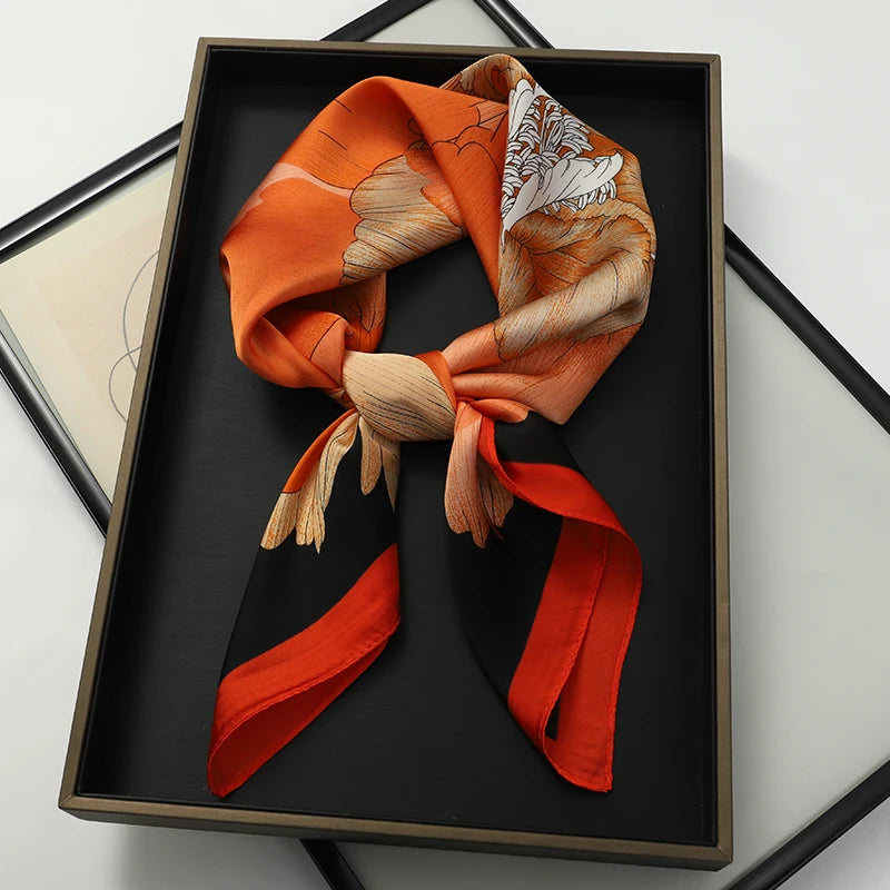 Luxury Silk Feel Square Head Scarf 70×70cm