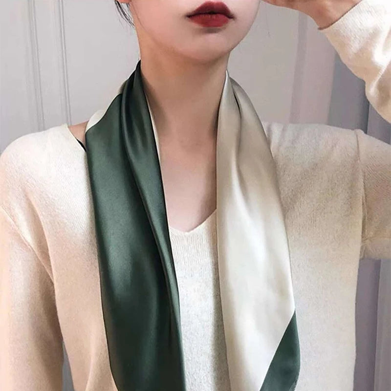 Luxury Satin Square Scarf Women