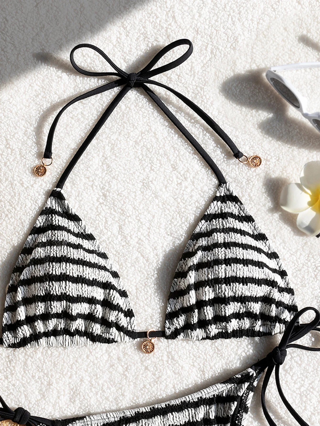 Striped Water Ripple Split Sexy Bikini Women