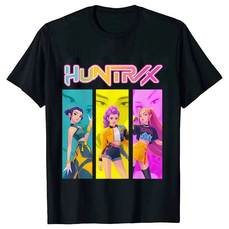 Kpop Oversized Demon Hunter Graphic T-Shirt Women