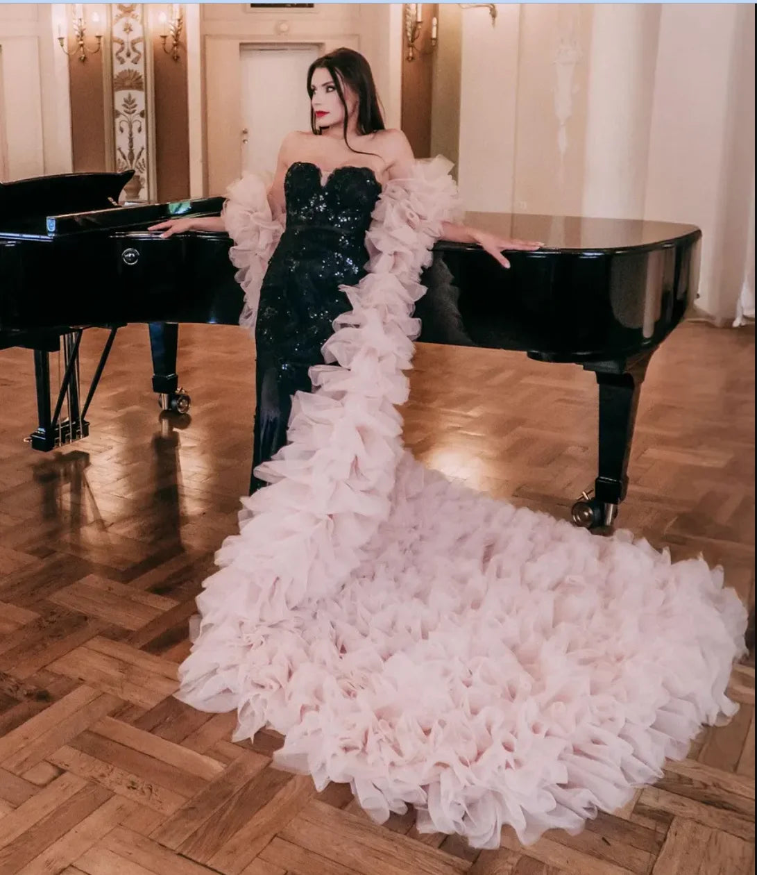 Tiered Tulle Cape Wedding Prom Cloak Bride