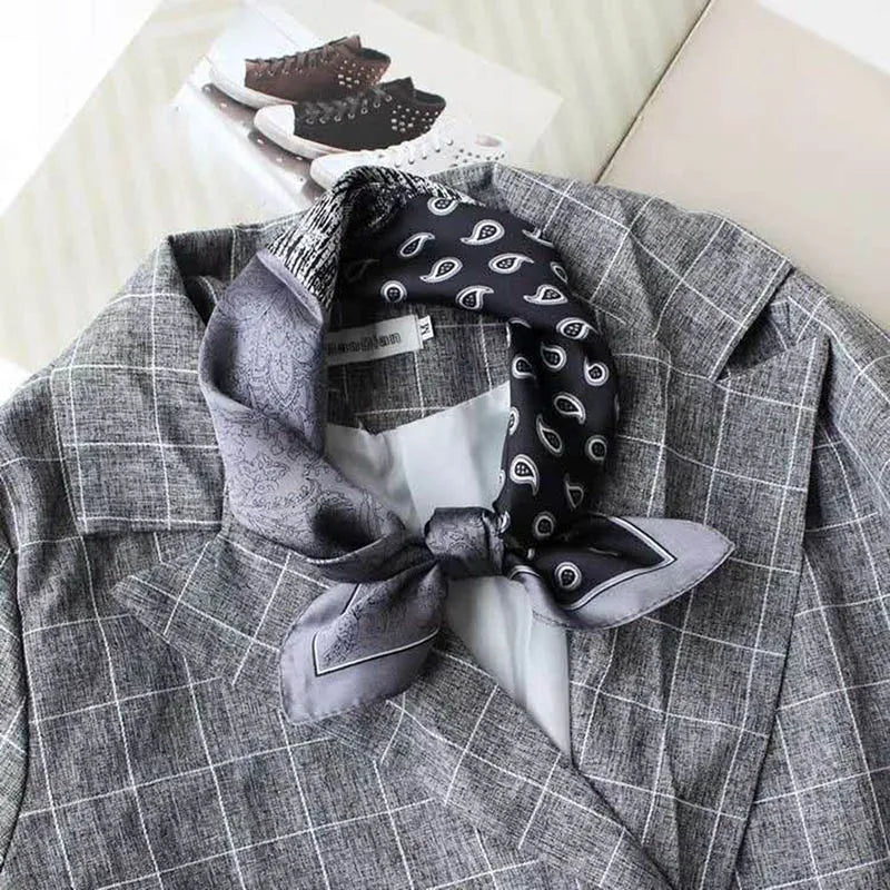 100% Silk Printed Neck Hair Scarf