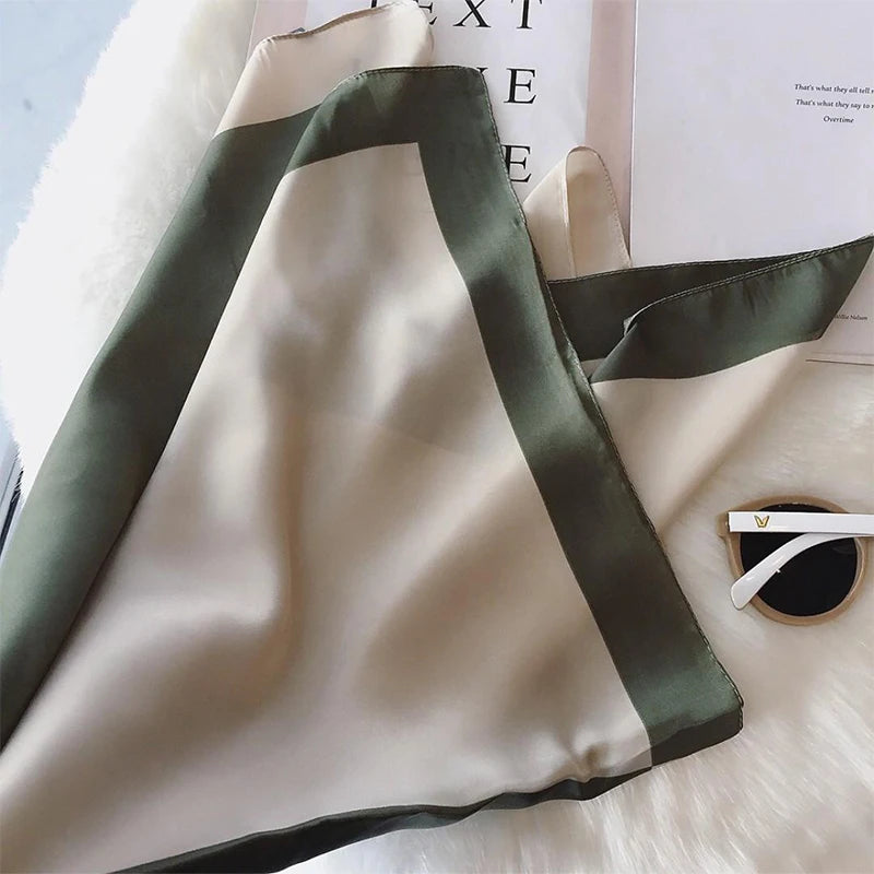 Luxury Satin Square Scarf Women