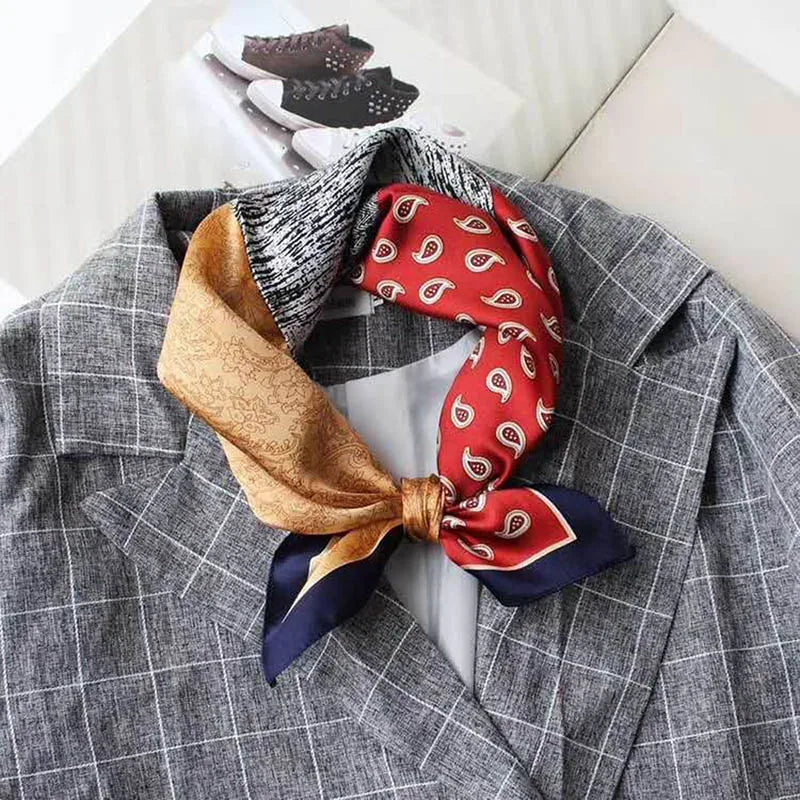 100% Silk Printed Neck Hair Scarf