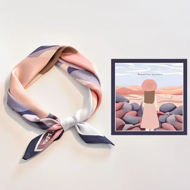 Summer Patterned Smooth Touch Silk Scarf