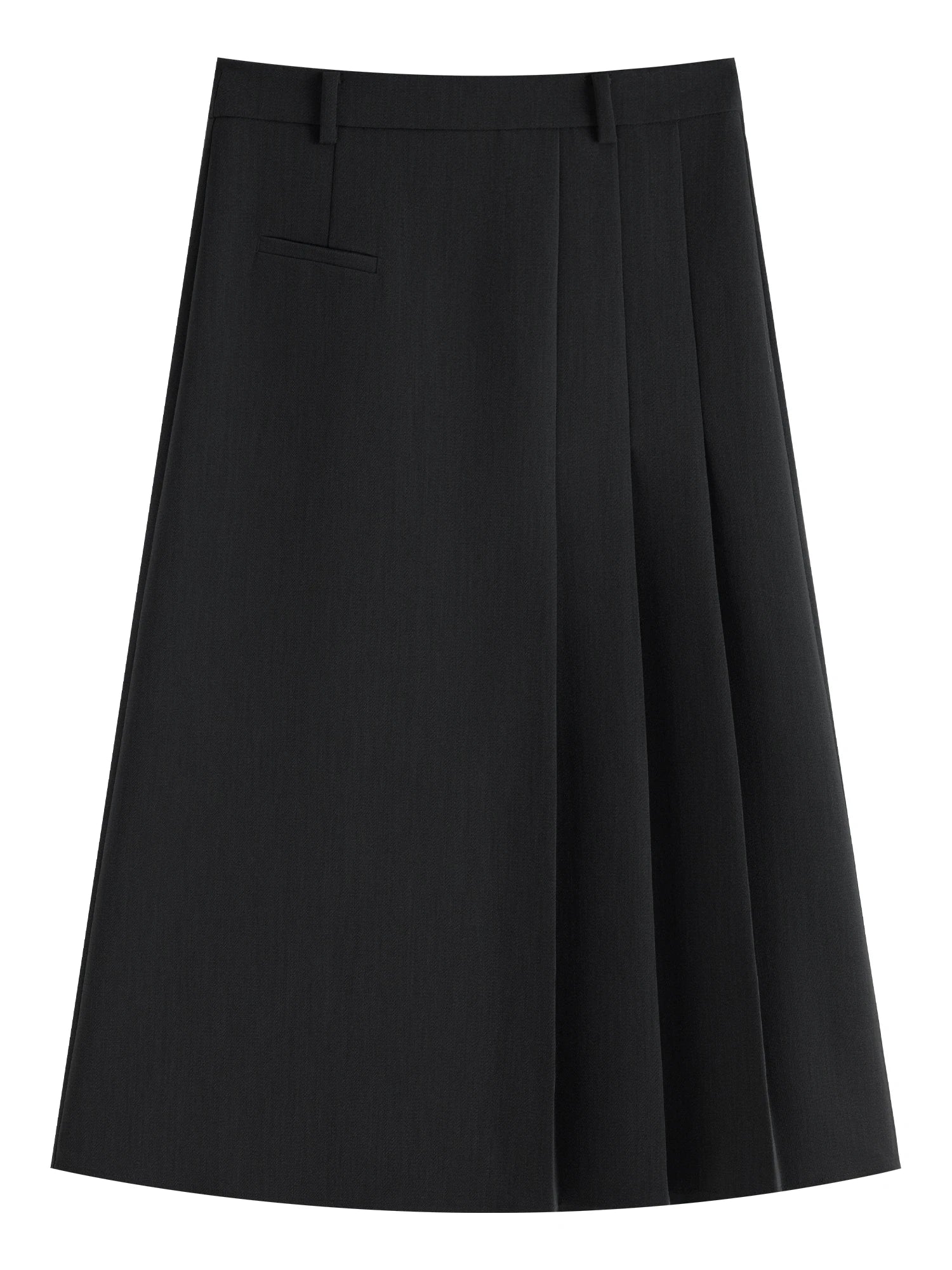 Irregular Pleated Black Gray Skirt