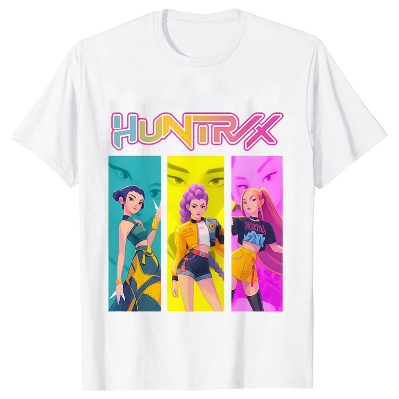 Kpop Oversized Demon Hunter Graphic T-Shirt Women