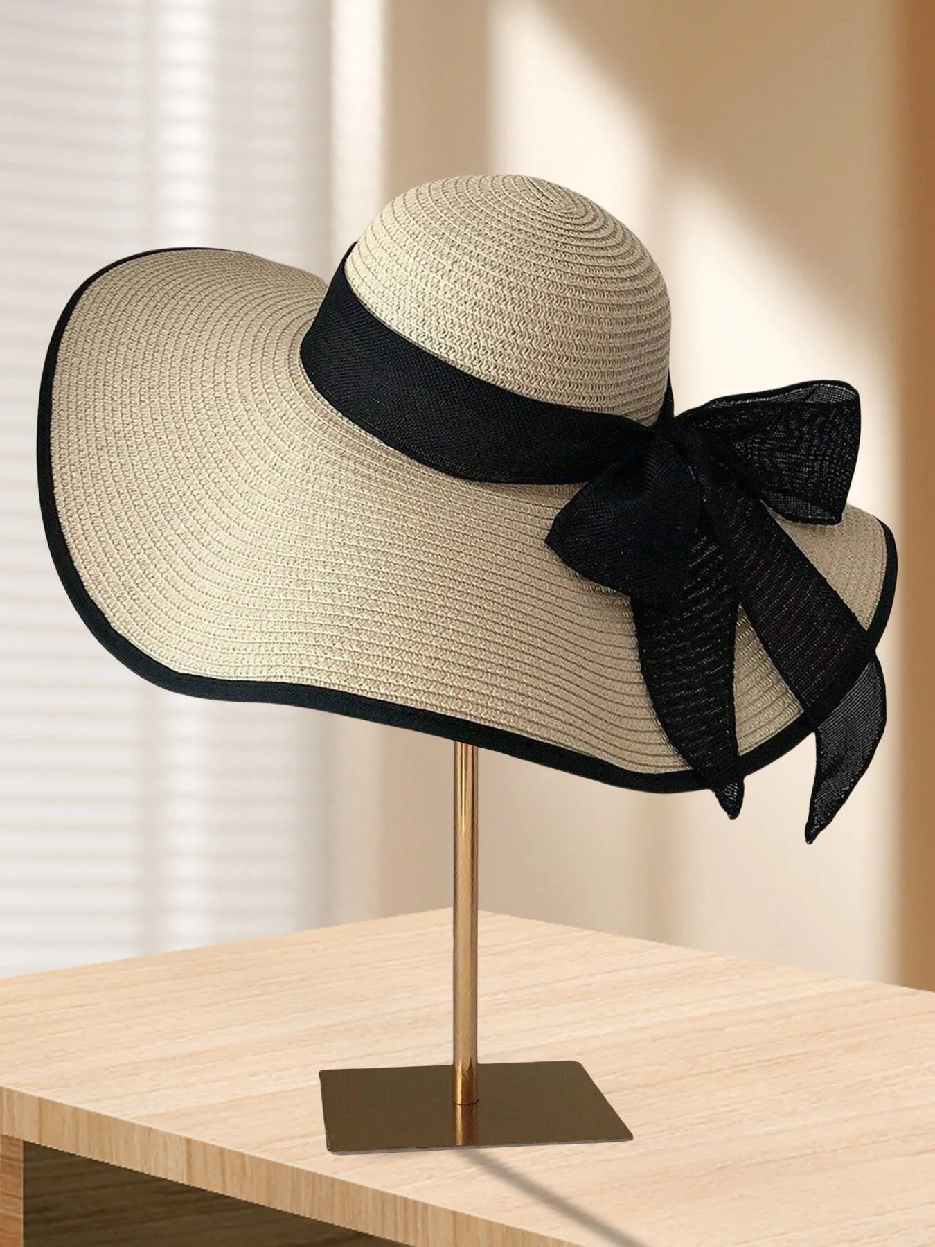 Foldable Large Brim Straw Beach Hat Women