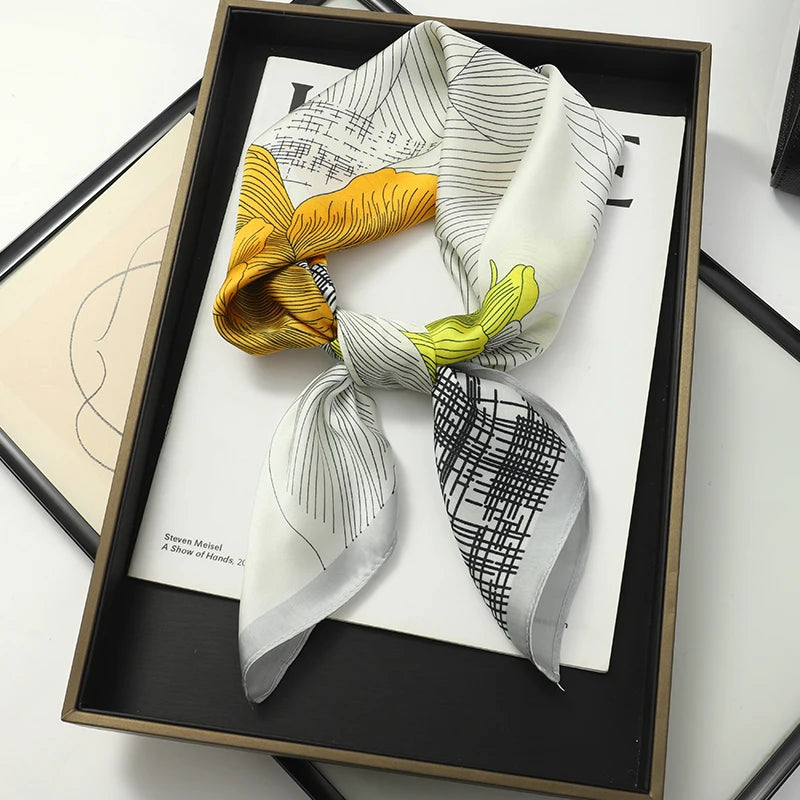 Luxury 60-Color Silk Square Scarf